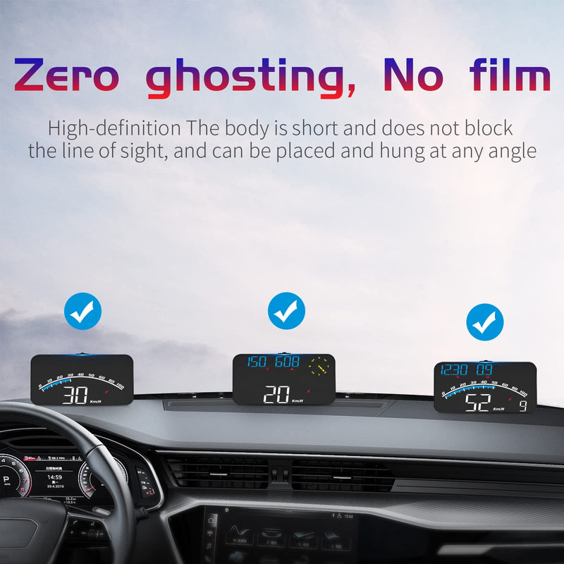 Digital GPS Speedometer, HUD Head Up Display for Car, Upgraded 5.5" large-screen, Suitable for All Vehicles BLUE AND WHITE