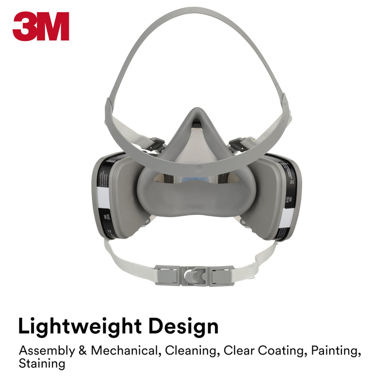 3M Half Facepiece Disposable Respirator, Organic Vapor, NIOSH Approved, Lightweight, Pre-assembled, No Maintenance 1 Count (Pack of 1) Large