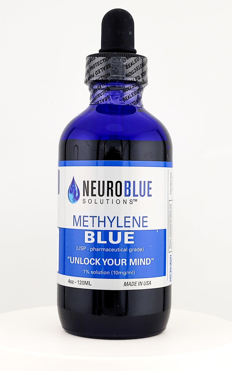 Methylene Blue USP 1% Liquid, 4 oz – 99.9% Purity, Heavy Metal & Formaldehyde Free, Made in USA