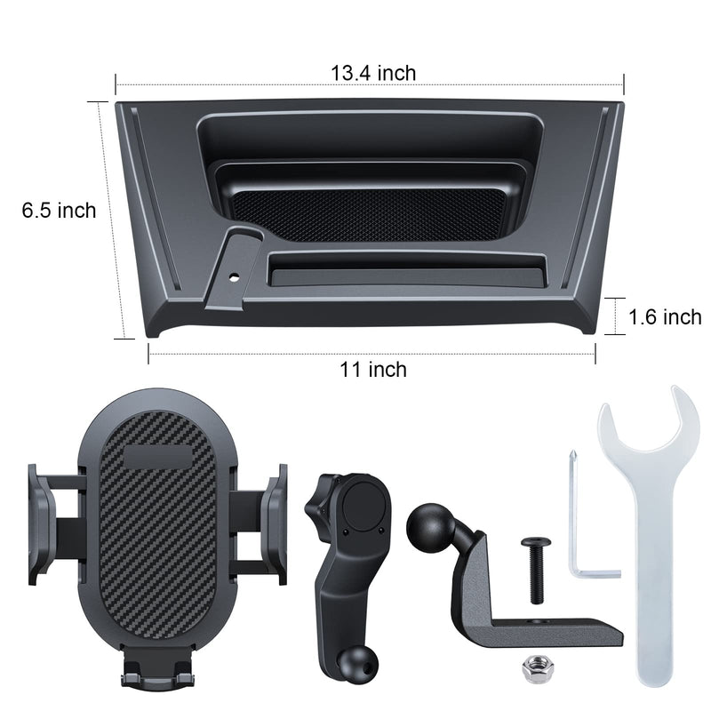 Upgraded Phone Mount for Jeep Wrangler JK JKU 2018 2017 2016 2015 2014 2013 2012 2011, Dash Multi-Mount Phone Holder Kit w/Storage Tray Interior Accessories 2011-2018 JK/JKU(Balck)