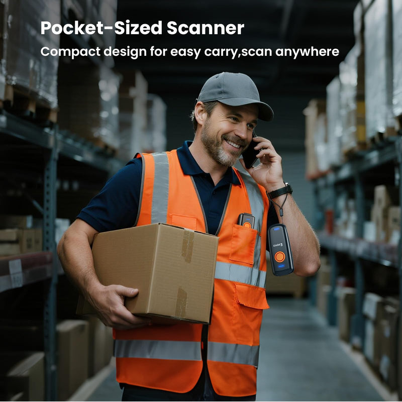 Eyoyo Mini Bluetooth Barcode Scanner: 1D Fast & Accurate Scanning, Wireless & USB Wired Bar Code Scanner for Inventory, Portable Barcode Reader Compatible with iPhone iPad Android Tablet POS Computer
