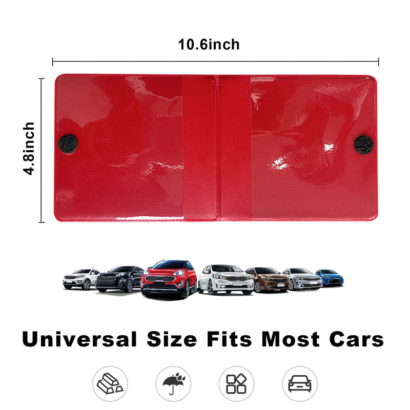 4PCS Car Registration Insurance Holder, Vehicle Glove Box Car Organizer with Magic Tape Closure, Driver License Keeper for Cars, Car Accessories (Big Car, Red Big Car, Red 4 PCS