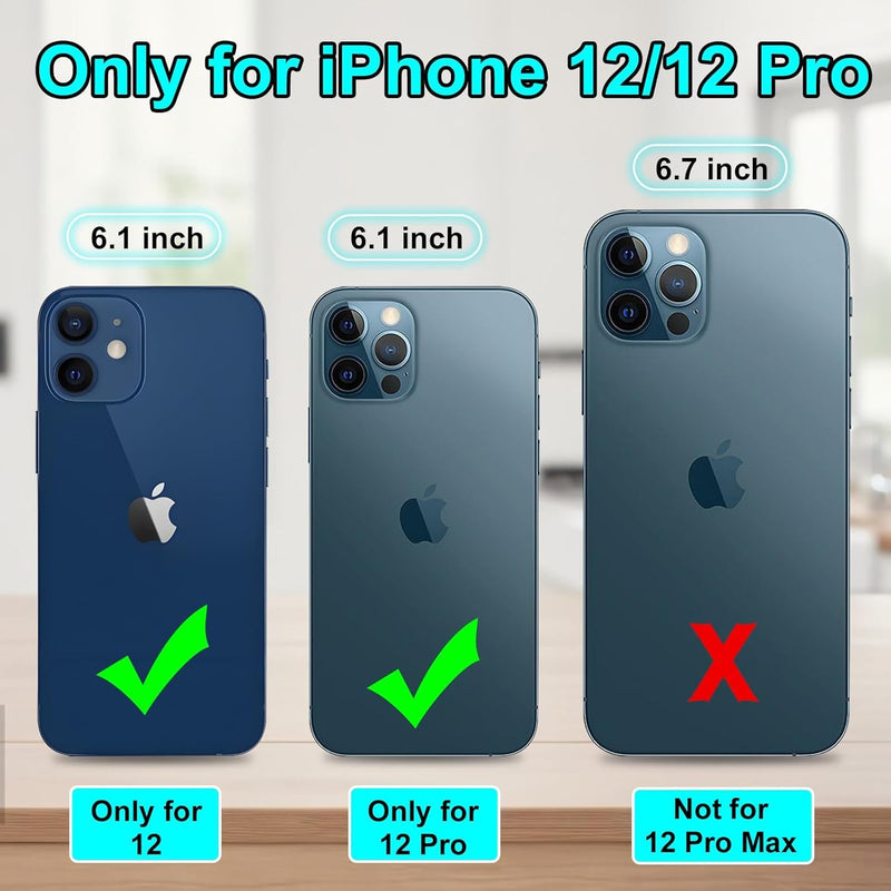 Battery Case for iPhone 12/12Pro, 10000mAh High Capacity Portable Protective Charging Case, Rechargeable Smart Extension Phone Charger - (6.1 inch) Black iPhone 12/12 Pro battery case