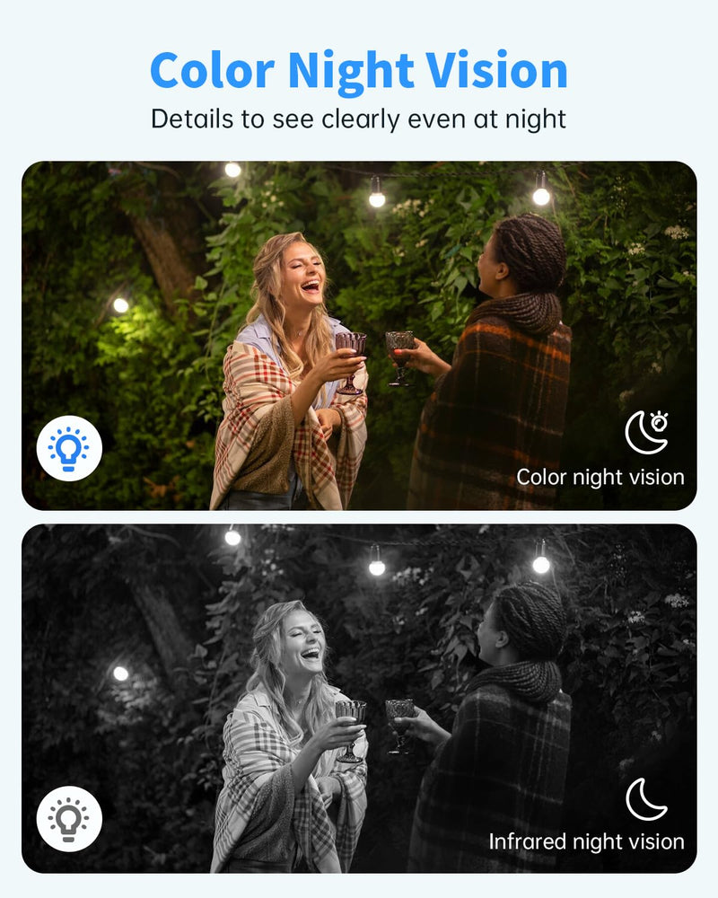 Security Cameras Wireless Outdoor, Solar Battery Powered 2k Color Night Vision, AI Motion Detection, IP66 Weatherproof, 2-Way Talk, SD/Cloud Storage, 2.4Ghz WiFi Cameras for Home Security (2 Pack) 2 Pack