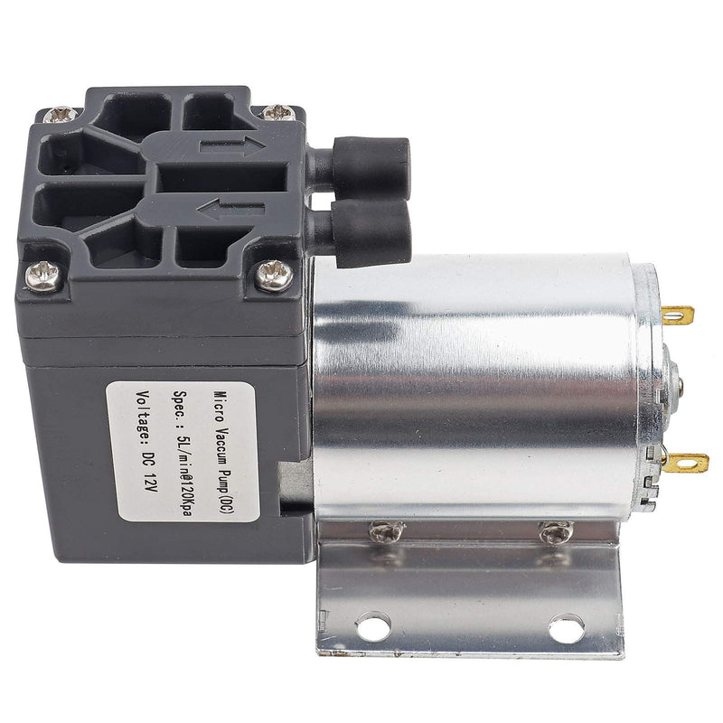 Mini Vacuum Pump, DC 12V 5L/min 120kpa Negative Pressure Suction Pumping with Holder 500mA - 65kpa