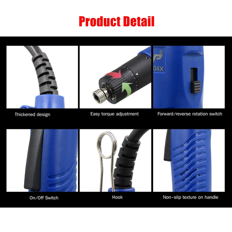 AC 110V Electric Screwdriver Handheld Corded Electric Screw Driver Adjustable Torque 1/4-in Screw Bit Diameter Repair Tool