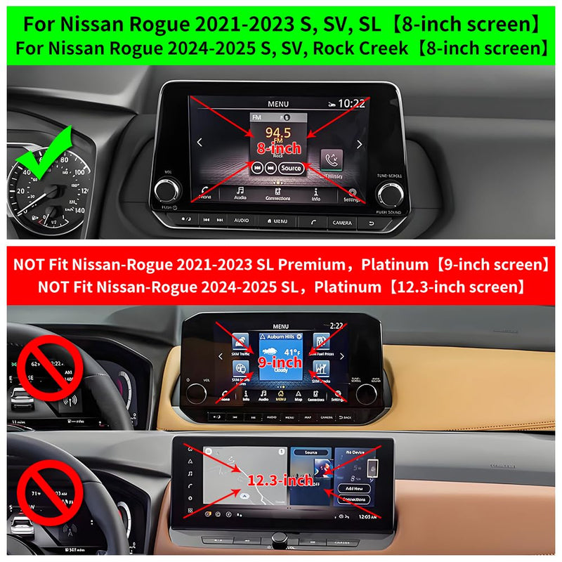 Magsafe Car Magnetic Phone Mount for Nissan Rogue 2021-2026 and Altima 2019-2026 and Sentra 2020-2025【 8-inch Screen 】 Auto Accessories Best Cell Phones Holder Fast 15W Wireless Charger Stand