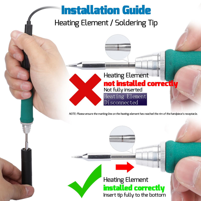 WEP 928D-IV Soldering Iron Kit with Fast Heating with C235 Tip, Dynamic Screen, Compact Digital Soldering Iron with Multi-Functional Cover, Type-C Powering, Sleep Mode, PD and QC Protocols Basic Style