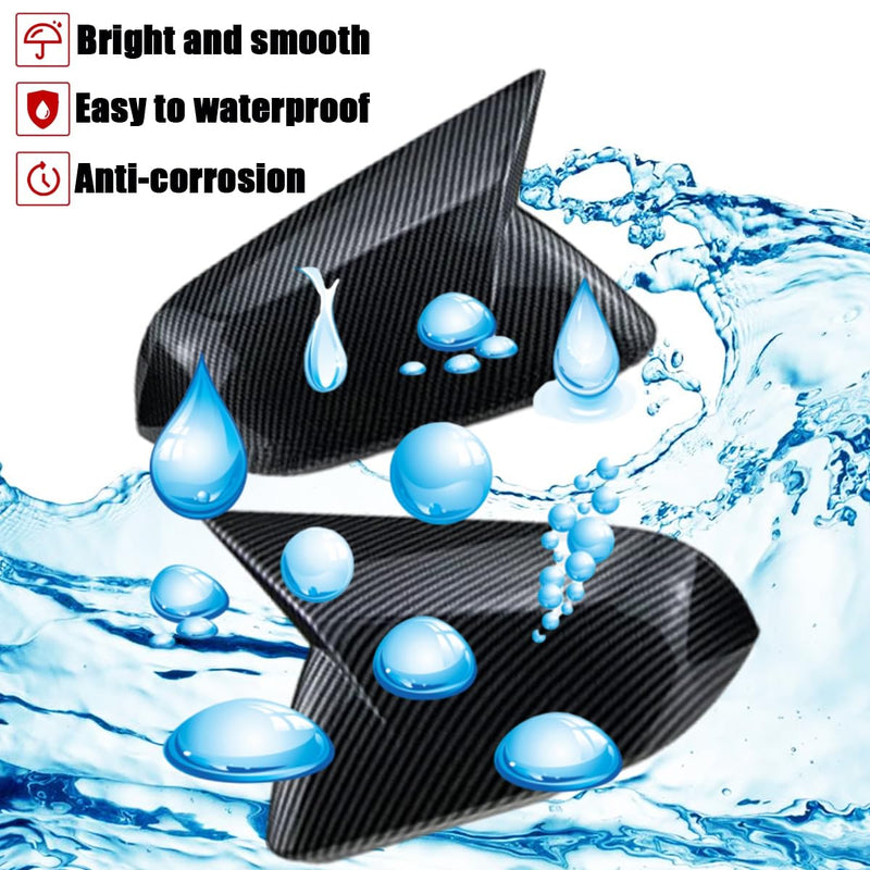 Auto Car Mirror Cover Rearview Mirror Guard Covers Side Cap Trim for Mustang 2015-2025 GT/GT Premium/Ecoboost/Ecoboost Premium/V6,Not Fit for Mach-e,With Turn signal Light,Carbon Fiber Look Carbon Fiber Look