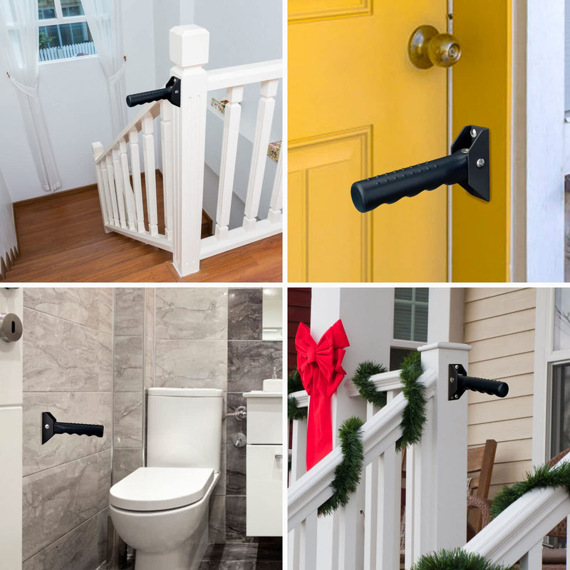 Flip up Grab Bars for Elderly for Wall, 6 inch Folding Doorway Assist Handle, Handicap Grab Bars for Doorframe, Stairs Steps, Mobility Aids for Elderly, Seniors and Alzheimer (Black) Black