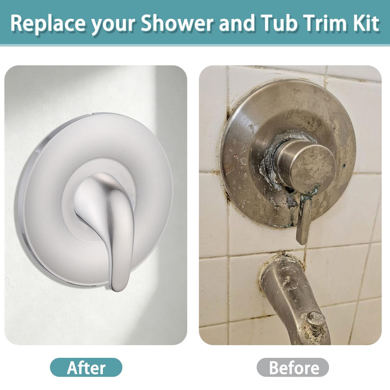Replacement for Moen Gibson Posi-Temp Valve Trim Kit, Brushed Nickel Shower Trim Kit Shower Lever Handle (Valve Required)