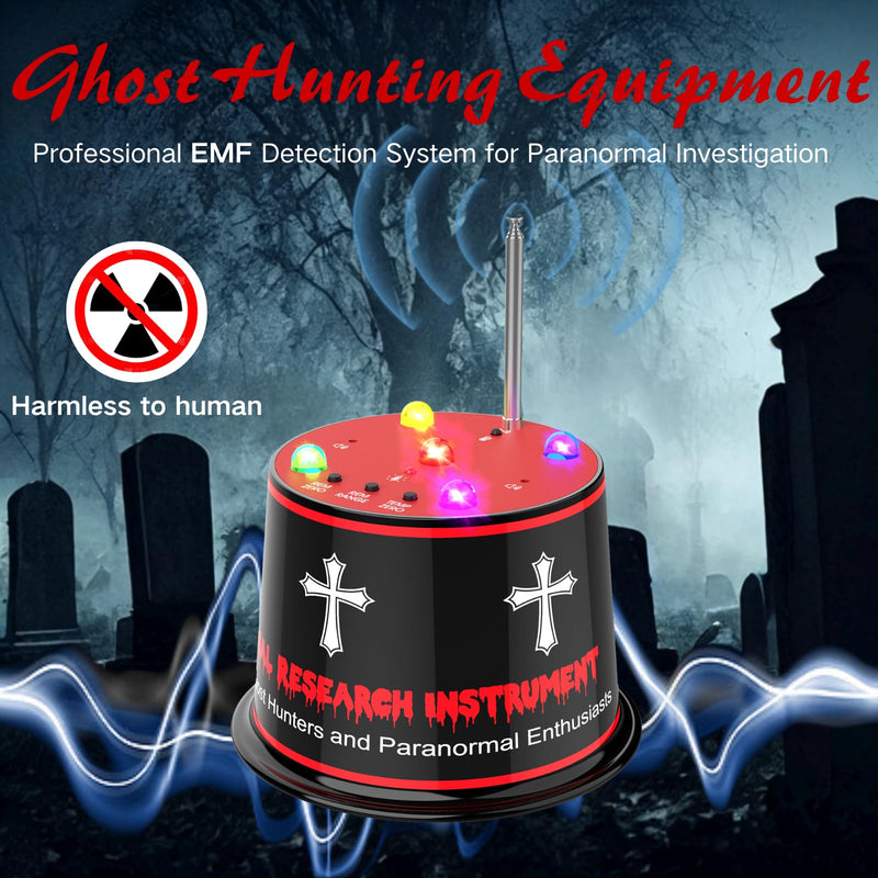 Ghost Hunting Paranormal Investigation Equipment, Next-Gen Ghost Detector with EMF & Auto Temp Deviation Detection, Adjustable 5 Sensitivity Levels with Auto-Calibration, 40-60 hr 9V Battery Powered