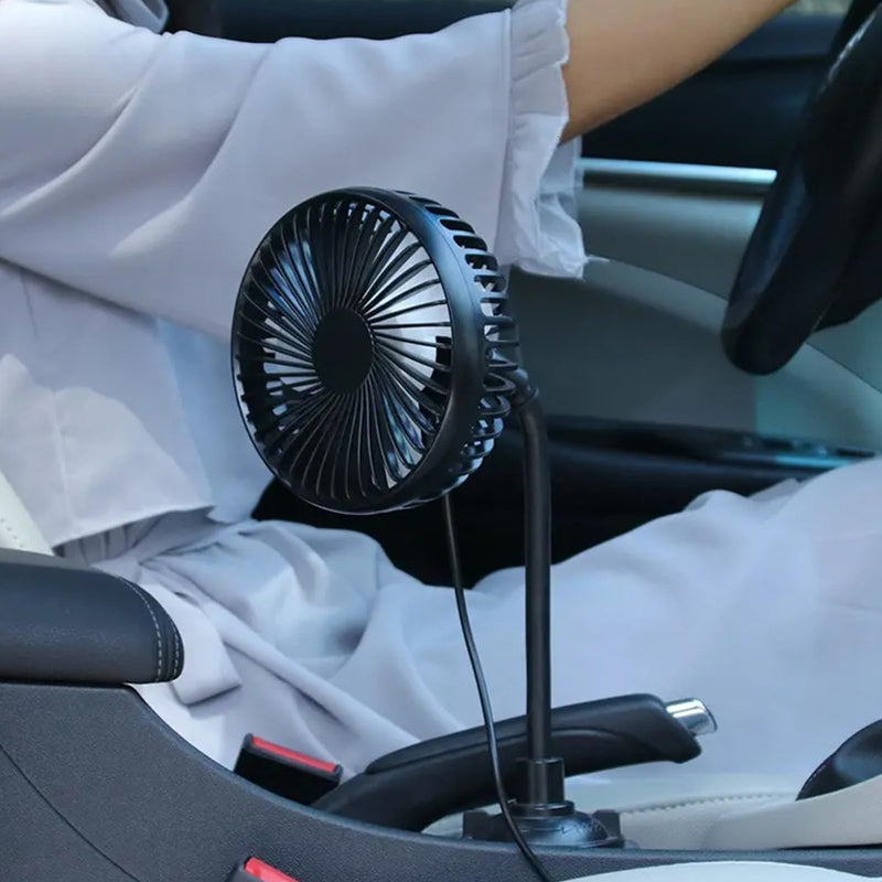 Car Fan, Powerful Low Noise, 3 Speeds Adjustable, Professional Design, Easy to Install, Portable USB Powered Fan with Gooseneck for Car Trucks RVs Bus
