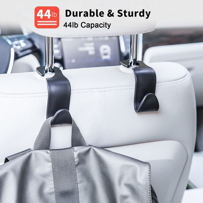 Car Seat Headrest Hook 4 Pack Vehicle Backpack Hooks Hanger Vehicles Holder Organizer for Purses,Bags,Cloths,Car Water Bottle Hook Seat Accessories 4Pcs