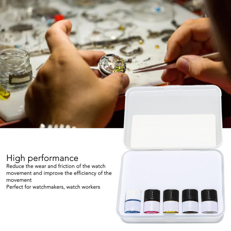 5PCS Watch Synthetic Lubricating Oil, Smooth Repair Tool for Watchmaker Workers, Premium Design, Powerful Function