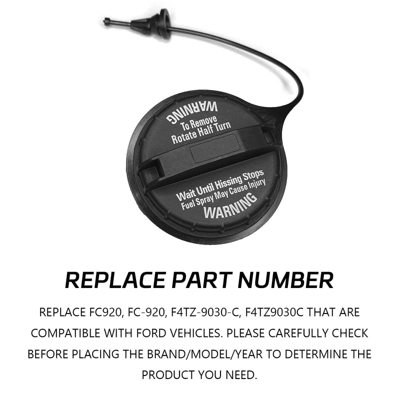 Gas Cap for Ford F150 F250 F350 Fuel Tank Cap OEM FC920 F4TZ-9030-C for Ford E150 E250 E350 E450 E550 F450 F550 Aerostar Bronco Excursion Explorer F53 F59 Chassis Ranger Windstar Econoline Black