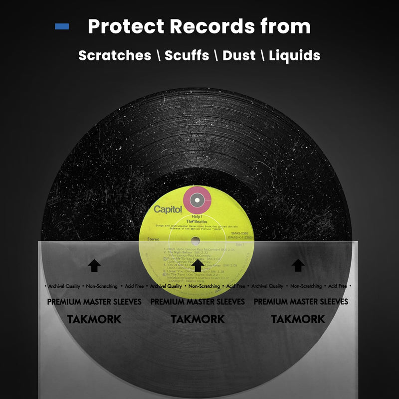 Vinyl Record Inner Sleeves: 12" Anti-Static Rice Paper LP Sleeves Album Record Acid-Free Clear Protective Sleeves for Vinyls Storage, 25pcs 25