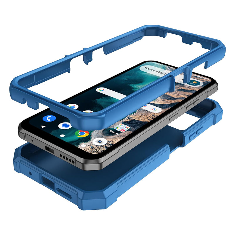 for ATT Trek Phone Case with Screen Protector Blue | Full Body Protection Front PC Back Soft Silicone Bumper,Heavy Duty Protection Shockproof Corner