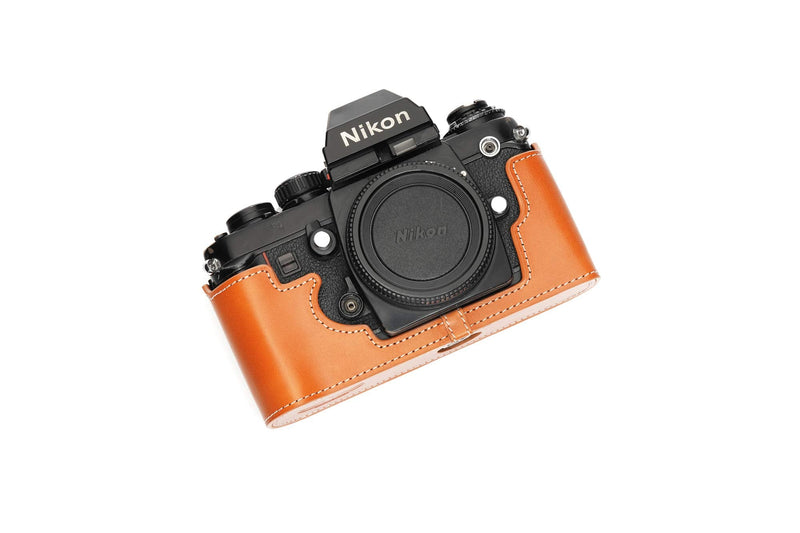 F3 Case, Handmade Genuine Real Leather Half Camera Case Bag Cover for Nikon F3 F3HP F3AF F3T Camera With Hand Strap (Yellow) Yellow