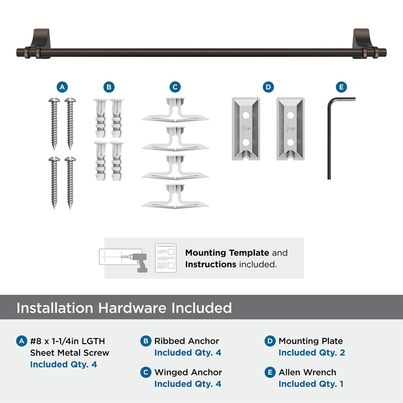 Amerock BH36054ORB | Oil Rubbed Bronze Towel Bar | 24 in (610 mm) Towel Rack | Davenport | Bathroom Towel Holder | Bathroom Hardware | Bath Accessories 24 in. Towel Bar 1-Piece