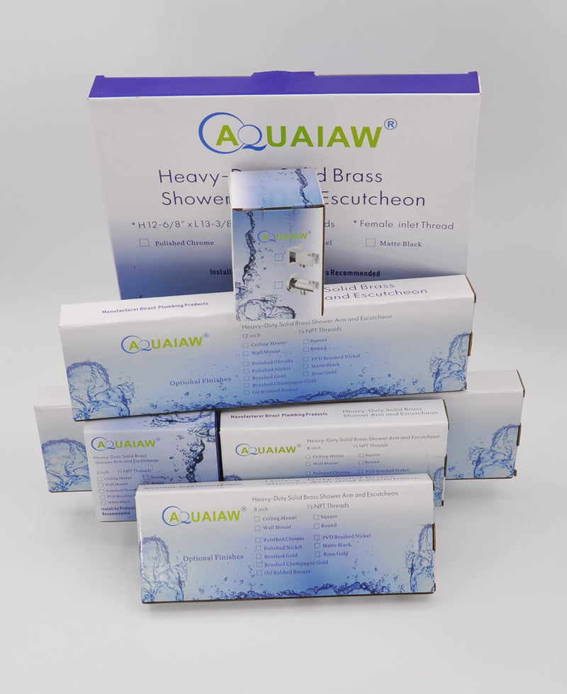 All Aquaiaw Water Supply Elbows are Without Nipples. Aquaiaw Wall Supply Elbow with Flange. Tapered 1/2 NPT Female Inlet, Brass Wall Union with Handshower Holder, Square, Polished Chrome, G1/2 Outlet