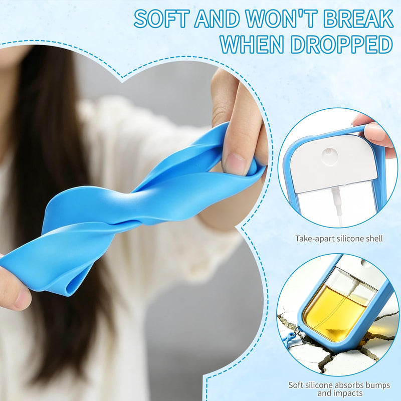 Hand Sanitizer Spray Case Compatible with Wish, 4 Packs Soft Silicone Protective Cases with Keychain, Easy to Clean, Practical and Portable, Non‑Slip, Fit Design, Suitable for Daily Use