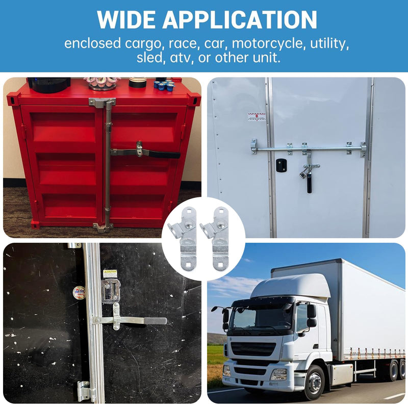 Cargo Trailer Door Latch Hasp Keeper for Ramp Padlock Race Bar Lock Handle Enclosed Car Hauler ‎2 Pack