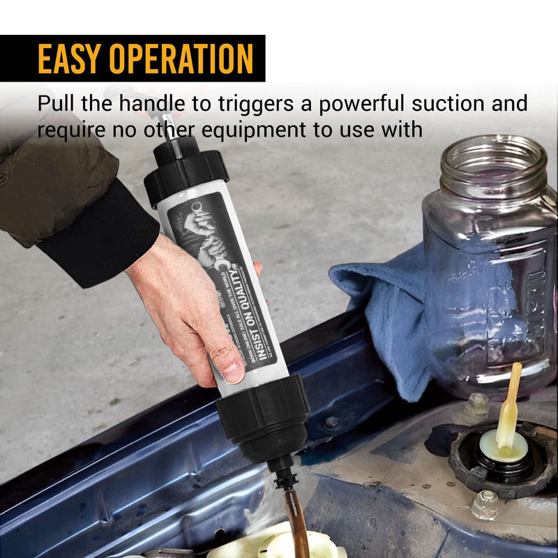 EWK 350ml Manual Fluid Extractor, Vacuum Oil Syringe Change Pump for Automotive Fluids Evacuation 350 ML