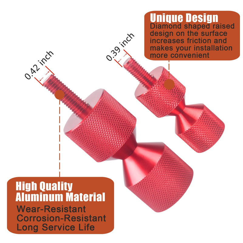 Flange Two Hole Alignment Pins - 1-1/8" and 1-5/8" Detachable Double Hole Pins Aluminium Red 4 Pcs Red without Built-In Level