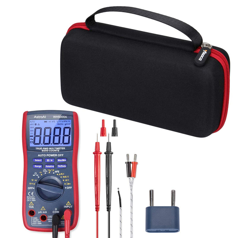 Aproca Case Compatible with AstroAI TRMS 6000 Digital Multimeter Analyzer Counts Volt Meter, Portable Hard Storage Bag for Accessories (Case Only)