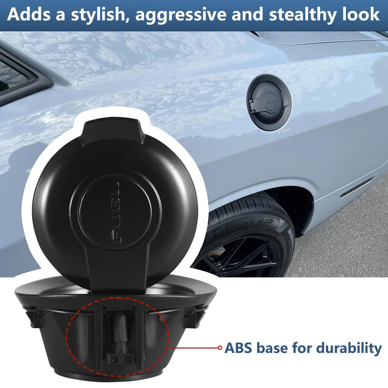 WildWell Gas Cap Fuel Filler Gap For 2008-2024 Dodge Challenger Gas Cap Cover Replace OEM 68250120AA Black