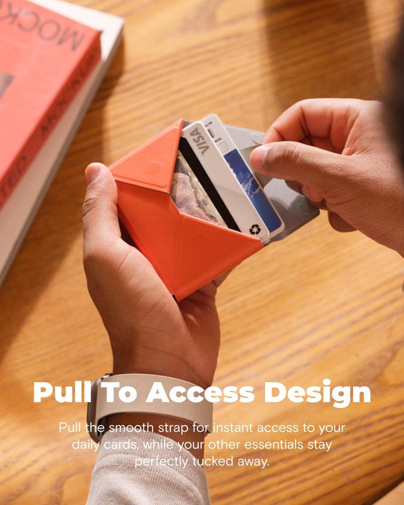 MOFT Trackable Field Wallet & Stand, Magsafe Phone Wallet, Jet Black | Apple Find My & Google Find Hub Integration | Holds 8 Cards | MOVAS Leather | Pull-to-Access | Travel Essential | Best Gift Phone Wallet Stand