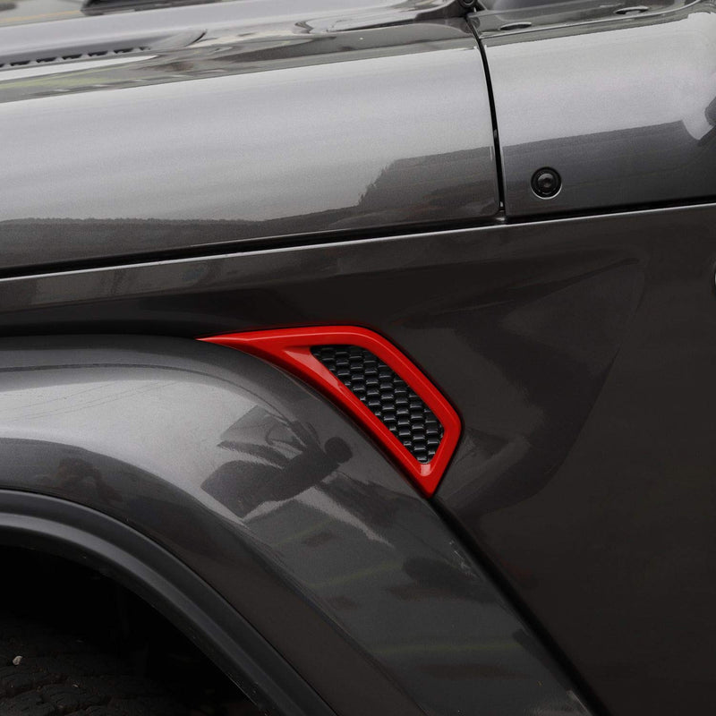 Voodonala for Jeep JL Side Air Conditioning Vent Outlet Decoration Trim for 2018-2025+ Jeep Wrangler JL JLU Gladiator JT 4xe, ABS Red