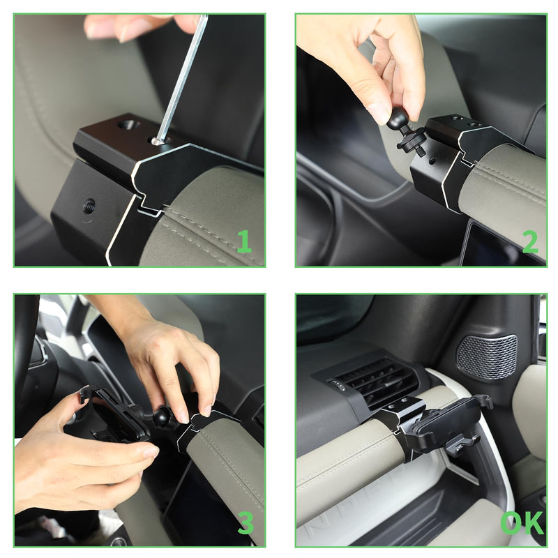 PIUGILH Car Phone Holder Compatible with Land Rover Defender 90 110 130 2020-2023 Accessories, Center Console Dash Board Phone Mount Holder(Model A)
