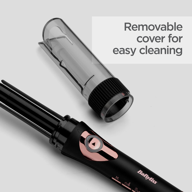 BaByliss Curl Secret Lite - Automatic Hair Curler, Easy Fast Hair Styling, 5 Heat Settings up to 210° - Black & Rose Gold, C1031U 19mm – Classic Styling (No Air)