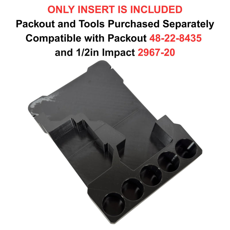 M18 Fuel High Torque 1/2in Impact 2967-20 Liner Insert for Packout Compact Organizer Model 48-22-8435, Organization for Impact Wrench, M18 Battery and Sockets