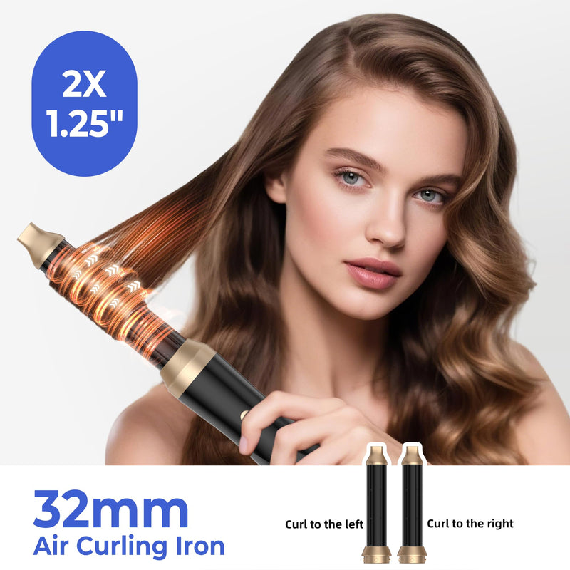 UMIGA Professional Hot Air Styler Brush, 5 in 1 Hair Dryer Hair Styler, Creates Frizz Free Smoothing Voluminous Blowouts and Loose Curls, Ideal for All Hair Styler with Heat Protection Black