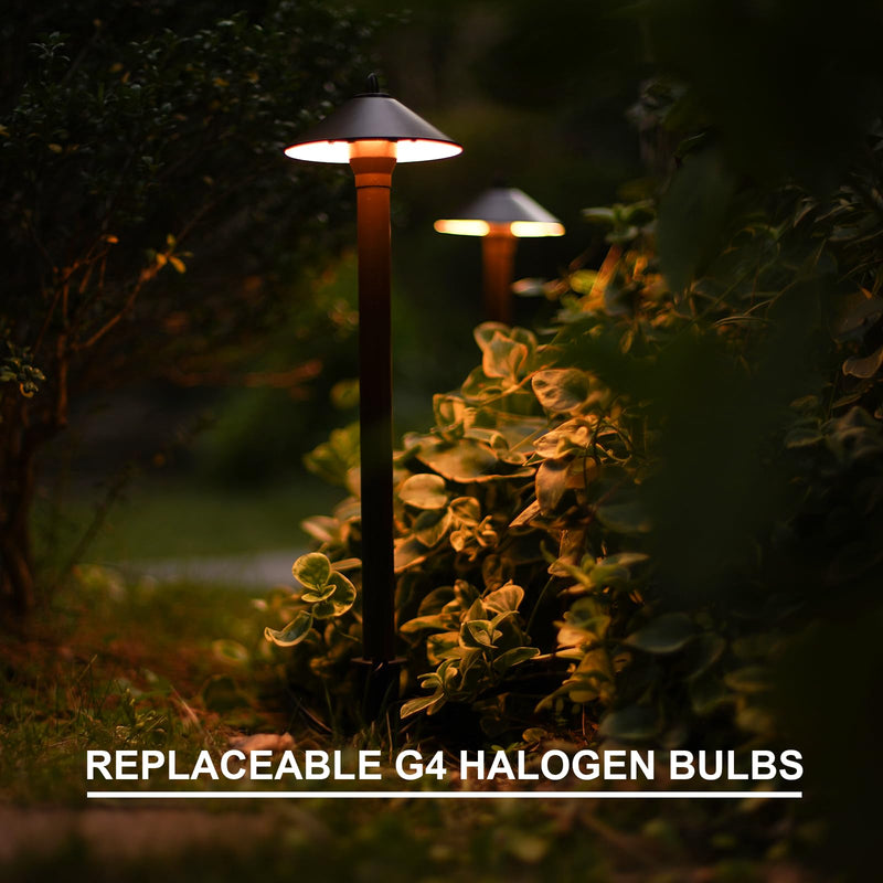 GOODSMANN Landscape Lighting Low Voltage Path Lights Floodlight Outdoor Lighting with Replaceable LED Bulb 1.2W 40 Lumens 2700K Brown 9121-11501-01A 1 Pack
