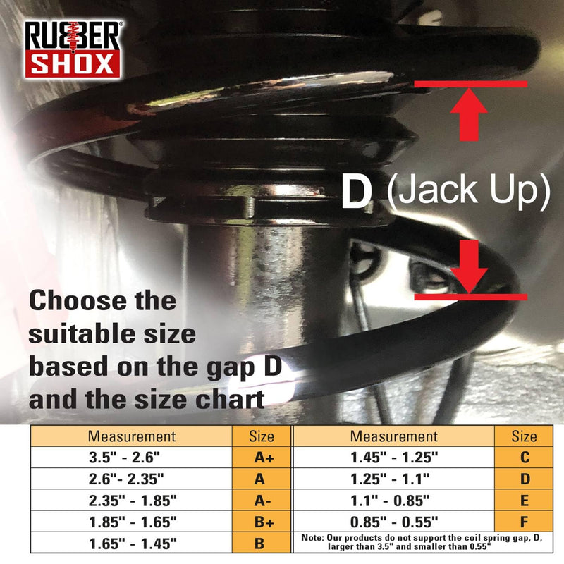 U.S. RubberShox DuraTPE Series Front-Rear Car Coil Spring Buffer Cushion/Automotive Suspension Shock Absorber Retainer Performance Booster Kit Universal Type A-F Vehicle Auto Parts (CSB Pro, D) CSB Pro