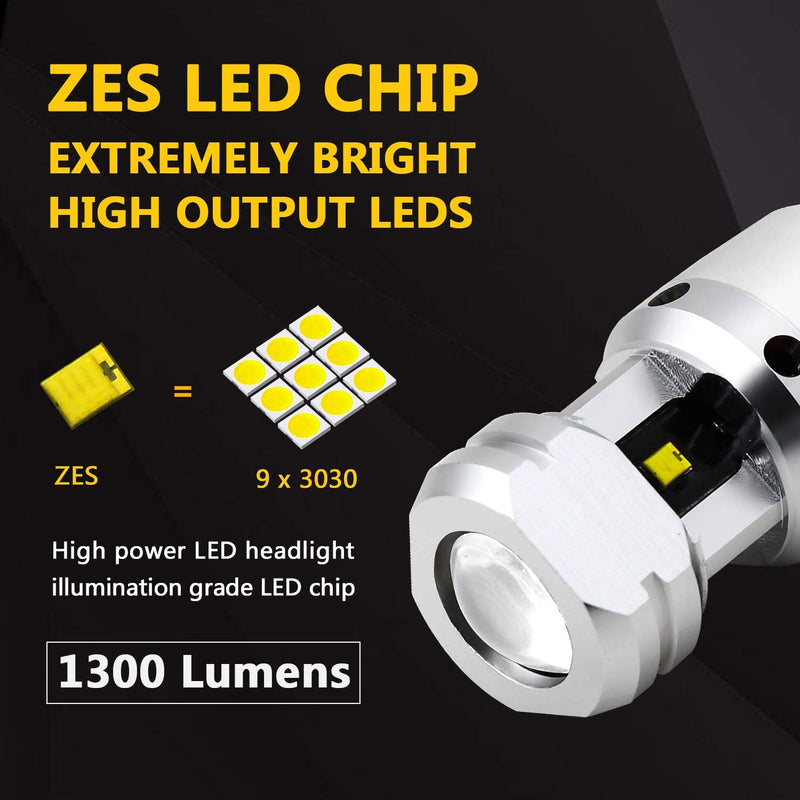 PHINLION 921 LED Bulb Reverse Light, 2600 Lumens Super Bright Canbus High Power 912 T15 922 W16W Backup Replacement Lights, 6000K Xenon White, Pack of 2