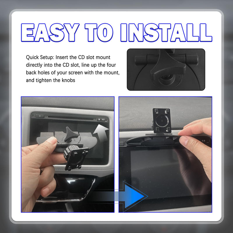360° Rotatable CD Slot Mount for Carplay Screen,Non-Slip CD Mount | for Carplay Screen GPS Display,7"-10.5" Display Carplays CDs Mounts Car Accessories for Cars,SUVs
