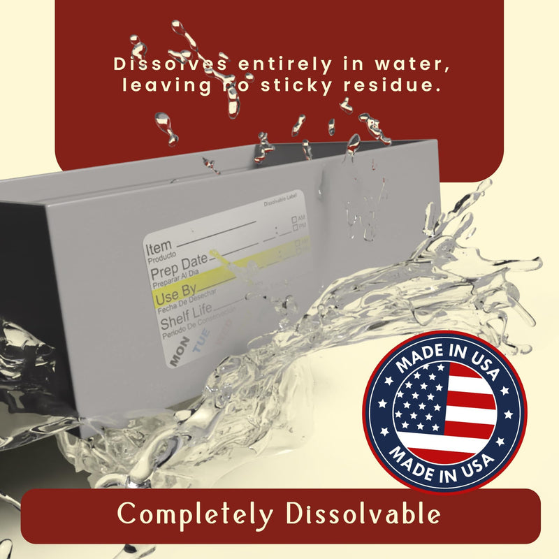InStockLabels Dissolvable Food Labels - 2” x 3” (500 Labels) - Rotation Food Stickers for Kitchen & Restaurant Supplies - Ideal for Jar, Containers and Freezer Storage, Kitchen Stickers 500
