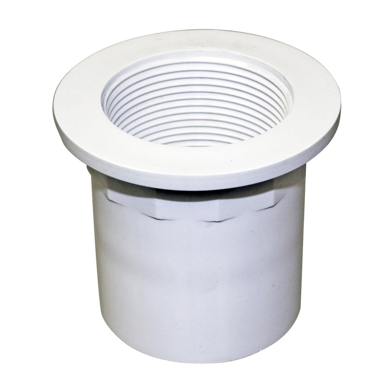 Westbrass 442P-2 1-1/2" NPMS Thread x 2-1/2" Straight Tub Drain Adapter with Slip Inlet, Sch 40 PVC White (2-Pack) 2 Pack
