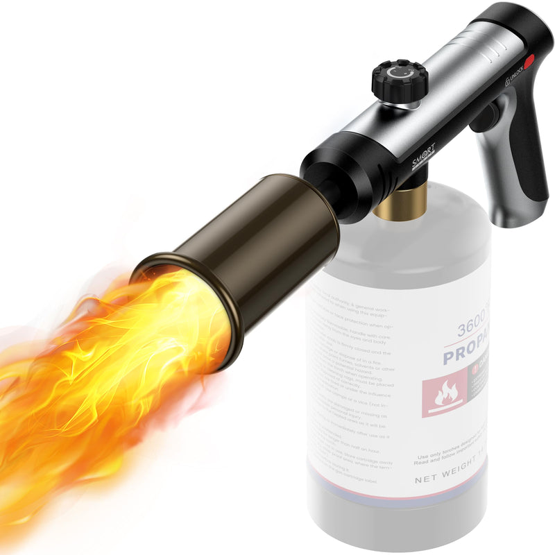 Propane Torch Gun, Adjustable Flame Thrower Gun, Max 3272℉ Propane Lighter | BBQ Grill Torch, Reliable Ignition & Adjustable Flame, Heavy Duty Blowtorch for Lighting Charcoal, Wood, Campfire