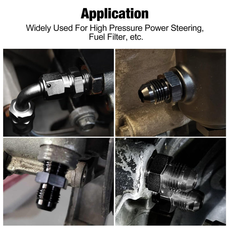 EVIL ENERGY 6AN Male Flare to M16x1.5 O Ring Seal Power Steering Adapter Fitting Connector Aluminum Black 6AN to M16x1.5 1