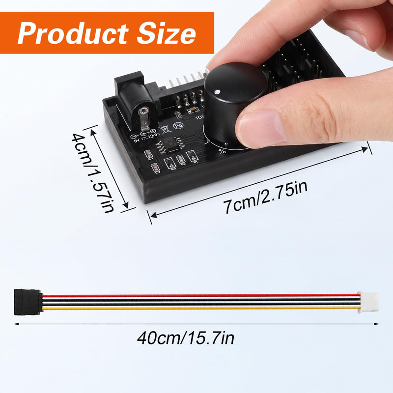 4 Pin 6 Fans Supported Pc Fan Controller 12V PWM Fan Controller | 60W/5A Adjustable Power Supply Fan Speed Controller by SATA and DC 5525, for 2/3/4-Pin Pumps PC Cases DIY Projects