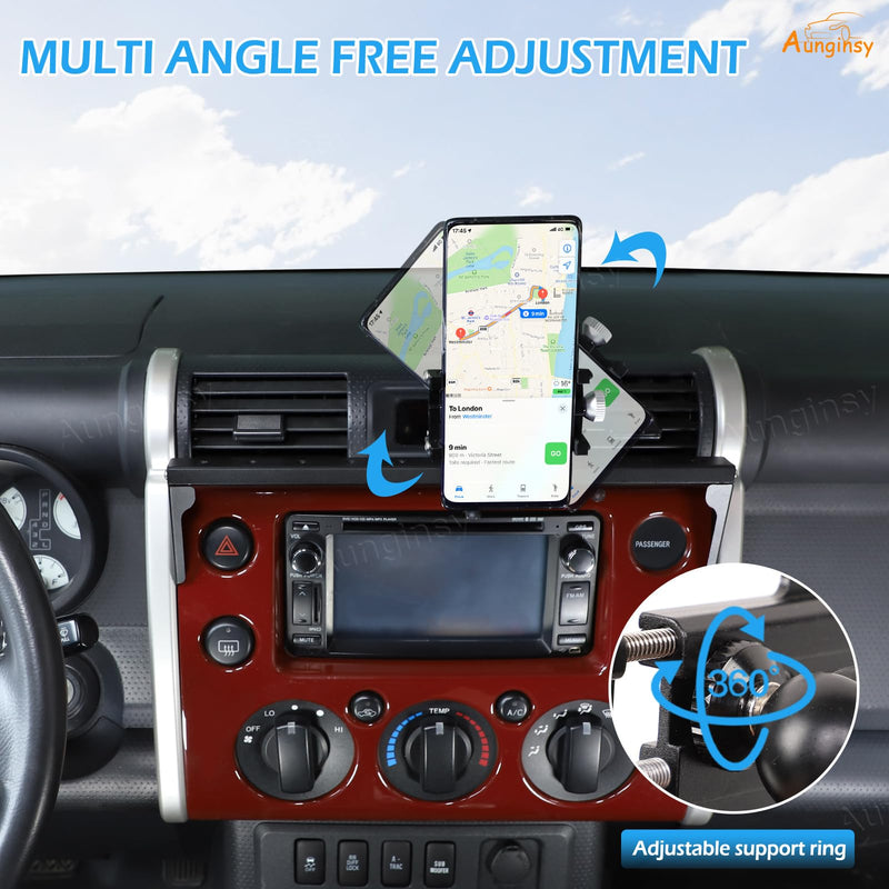 Car Instrument Panel Track Cell Phone Mount Compatible with Toyota FJ Cruiser 2007-2021+, Multifunctional Dashboard Clip Air Vent Panel Universal Mobile Phone Holder Navigation Bracket Accessories Style D