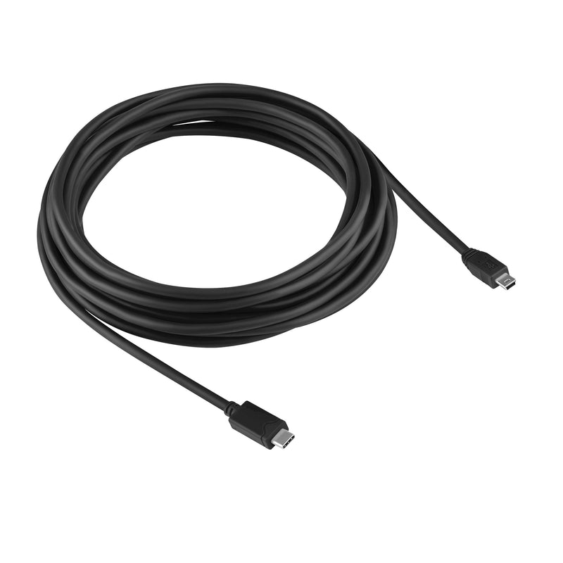 20-Foot Mini USB 5-Pin to USB Type C Cable - Extra Long Tethering Cable - Compatible with Canon, GoPro, Yeti Microphones, Dash Cams, Tomtom GPS Systems, MP3 Players and More. Black