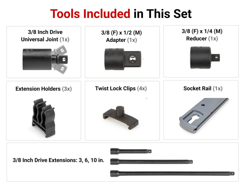 TEKTON 3/8 Inch Drive Impact Extension and Accessory Set | SIA91101