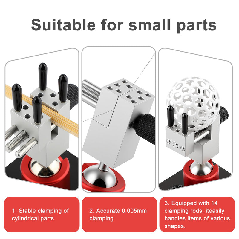 Mini Vise Table Top Clamp, Mini Portable Table Vise for Hobby Jewelers Adjustable Aluminum Alloy Small Bench Vice for DIY Projects 360° Rotatable with 0-2.28' Clamping Range 0-2.28"